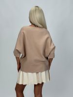 Pulover raglan accesorizat cu mânecă 3/4 - imagine 10