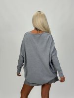 Pulover oversized cu model floare - imagine 9