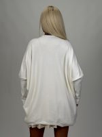 Pulover oversized cu decolteu în v - imagine 12