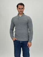 Pulover cu guler petrecut și nasturi - imagine 6