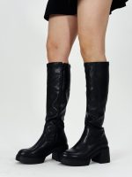 Cizme lungi cu toc lat - imagine 2