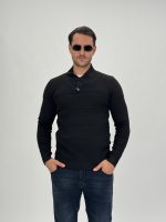 Pulover cu guler petrecut și nasturi - imagine 10