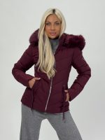 Jachetă din fâș cu glugă și blană detașabilă - imagine 10