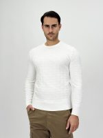 Pulover din tricot cu model și decolteu la baza gâtului - imagine 7