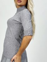 Pulover helancă cu mânecă scurtă - imagine 15
