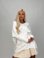 Pulover oversized cu decolteu în v - imagine 9