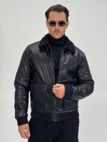 Jachetă din ecopiele cu guler și buzunare mari - imagine 5