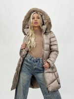 Jachetă 3/4 din fâș cu blană - imagine 11