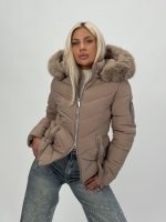 Jachetă din fâș cu glugă și blană detașabilă - imagine 21