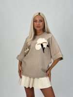 Pulover oversized cu mânecă 3/4 - imagine 13