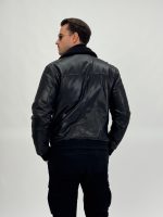 Jachetă din ecopiele cu guler și buzunare mari - imagine 6