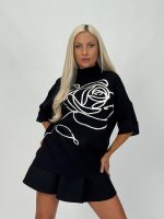 Pulover oversized cu mânecă 3/4 - imagine 9