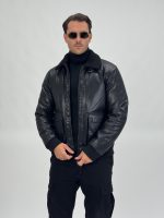 Jachetă din ecopiele cu guler și buzunare mari - imagine 2