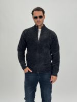 Pulover plușat cu fermoar lung - imagine 3