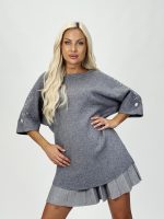 Pulover raglan accesorizat pe mânecă - imagine 6