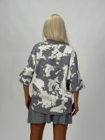 Pulover oversized cu imprimeu și mânecă 3/4 - imagine 9