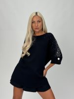 Pulover raglan accesorizat pe mânecă - imagine 14