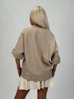 Pulover oversized cu mânecă 3/4 - imagine 16