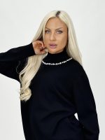 Pulover rolling accesorizat cu perle - imagine 18