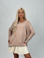 Pulover oversized cu decolteu în v - imagine 2