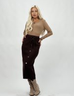 Fustă lungă din tricot cu butoni - imagine 2