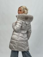 Jachetă 3/4 din fâș cu blană - imagine 4