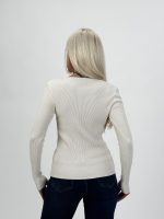 Pulover din jerse rigat cu lurex - imagine 5