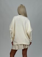 Pulover oversized cu decolteu în v - imagine 8