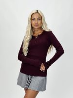 Pulover din jerse rigat cu nasturi - imagine 11