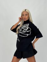 Pulover oversized cu mânecă 3/4 - imagine 11