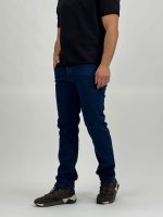 Jeans slim plușat albastru - imagine 3