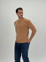 Pulover din catifea cu decolteu în V - imagine 8