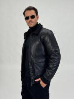 Jachetă din ecopiele cu guler și buzunare mari - imagine 4