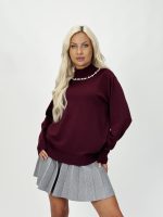 Pulover rolling accesorizat cu perle - imagine 8