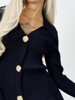 Pulover rigat cu guler cu ștrasuri - imagine 9