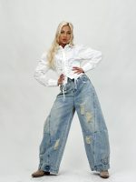 Jeans | Blug baggy cu rupturi - imagine 2