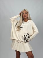 Pulover oversized cu model floare - imagine 4
