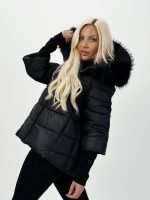 Jachetă din fâș cu mâneci din tricot - imagine 4