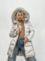 Jachetă 3/4 din fâș cu blană