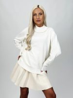 Pulover rolling accesorizat cu perle - imagine 2