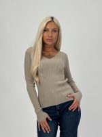 Pulover din jerse rigat cu lurex - imagine 6