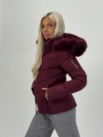 Jachetă din fâș cu glugă și blană detașabilă - imagine 11