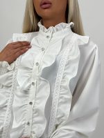 Cămașă cu volane și nasturi accesorizați - imagine 7