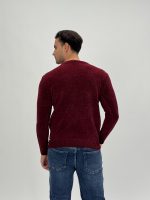 Pulover din catifea cu decolteu în V - imagine 13