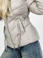 Jachetă din fâș cu glugă și blană detașabilă - imagine 27