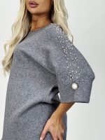 Pulover raglan accesorizat pe mânecă - imagine 7