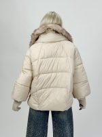 Jachetă oversized din fâș cu mâneci din tricot - imagine 7