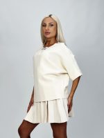 Pulover raglan accesorizat cu mânecă 3/4 - imagine 4