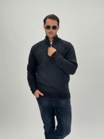 Pulover plușat cu fermoar scurt - imagine 3