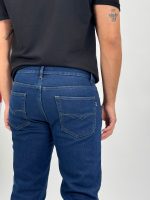 Jeans slim plușat albastru - imagine 6